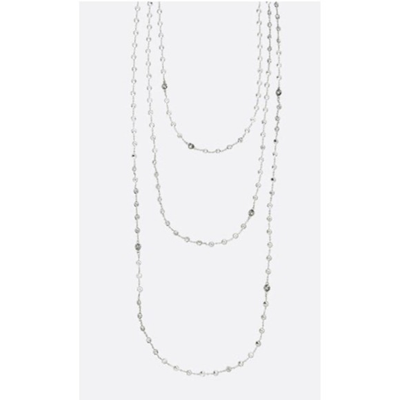 Henri Bendel Crystal Beaded Necklace Layered Strand Long Fashion Jewelry - Picture 10 of 10